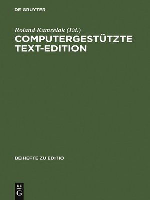 cover image of Computergestützte Text-Edition